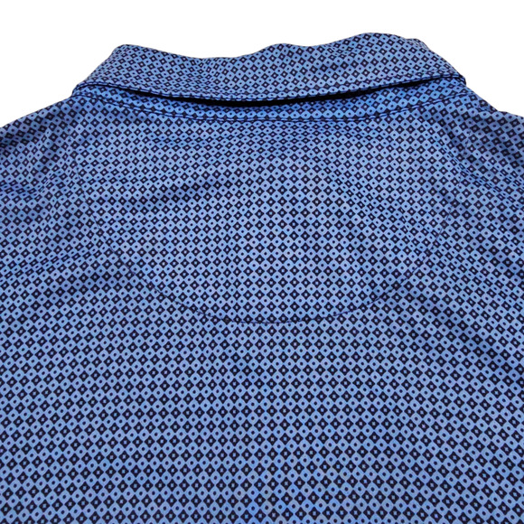 Peter Millar Shirt Men's XL Summer Comfort Golf Polo Blue Black Geometric Print - Picture 5 of 13